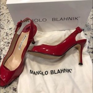 Manolo Blahnik Red Patent Heels Size 6